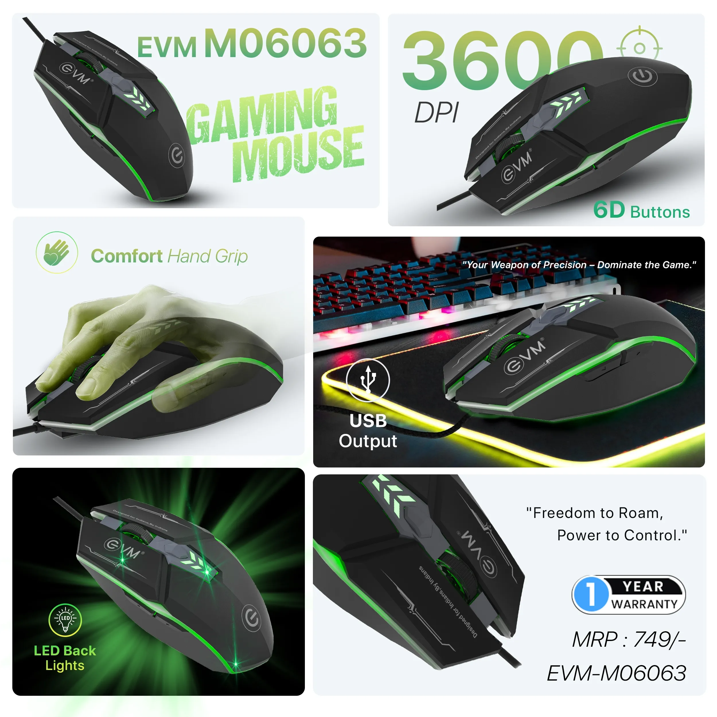 EVM USB Gaming Mouse M06063 view 4